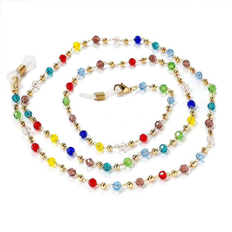 Crystal Beads Glasses Chain 74cm