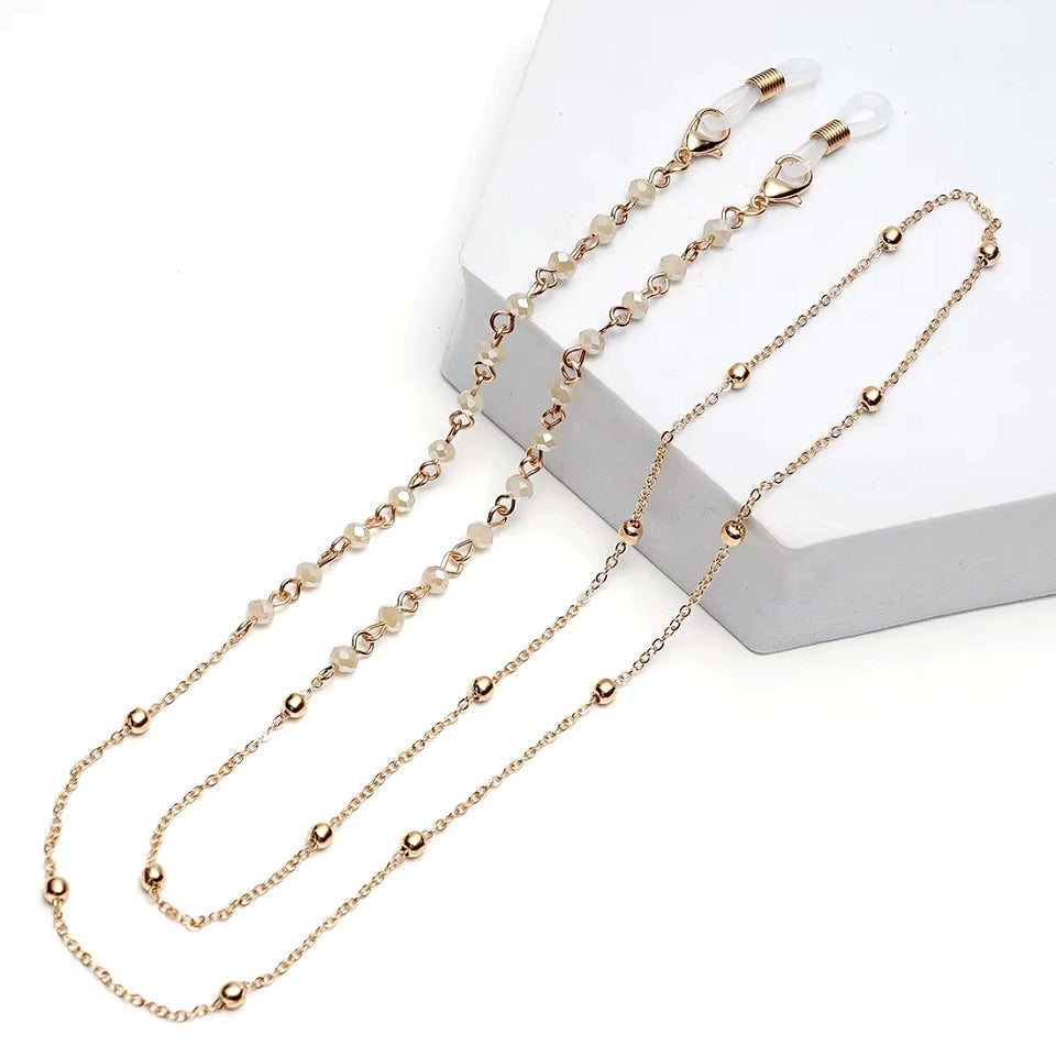 Crystal Beads Glasses Chain 76cm
