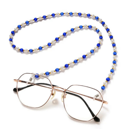 Crystal & Pearl Glasses Chain 67cm