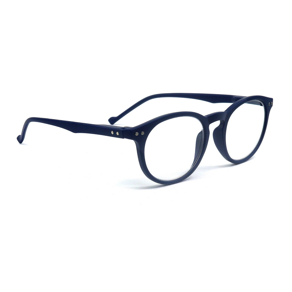 Round Oval Reading Glasses R118 (Matte Dark Blue)