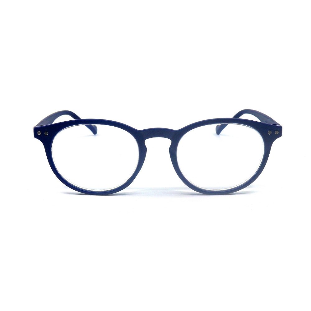 Round Oval Reading Glasses R118 (Matte Dark Blue)