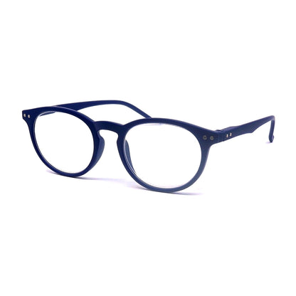 Round Oval Reading Glasses R118 (Matte Dark Blue)
