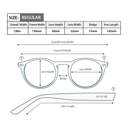 Oblong Magnified Reading Glasses R126