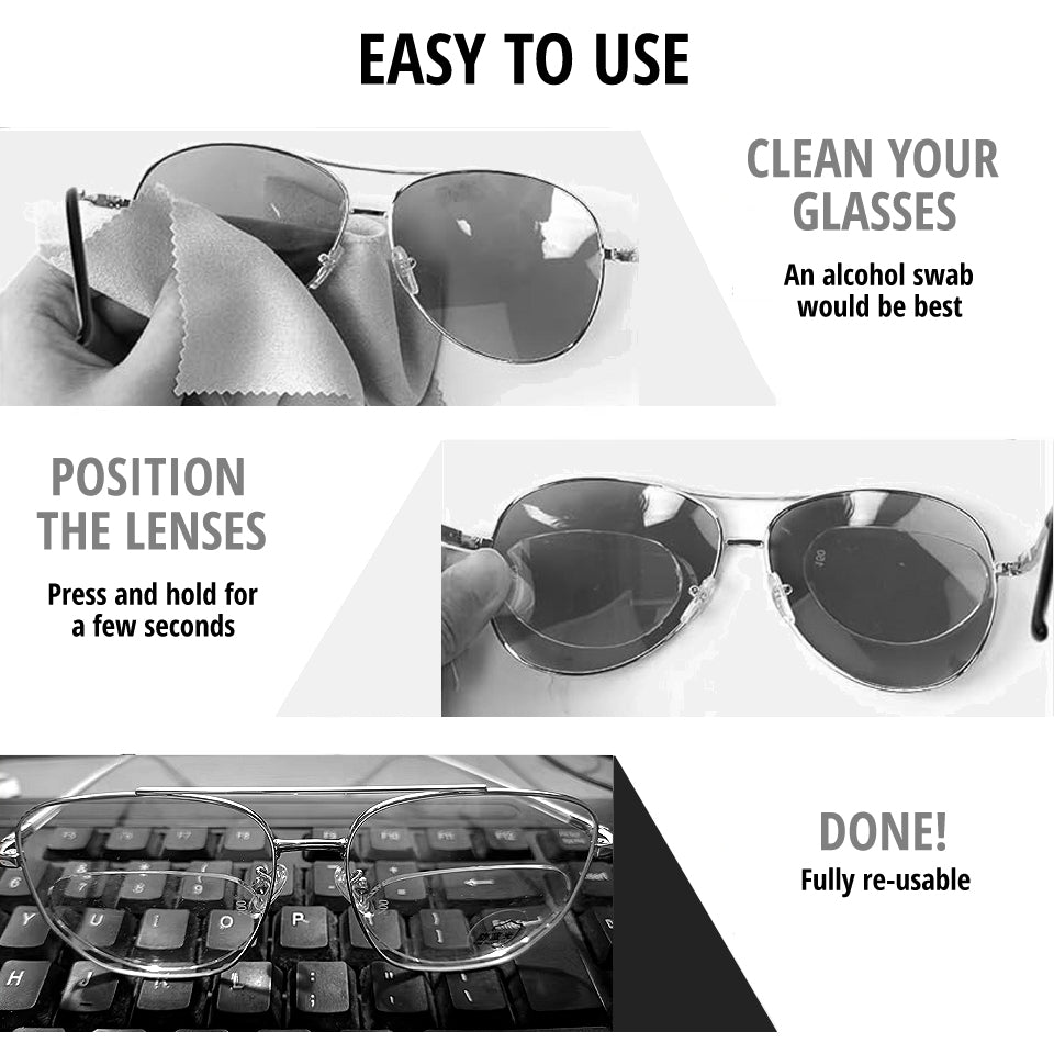 Stick On Distance Rx Lens Stick-On Myopia Distance Lenses – Blind As A Bat Reading Glasses