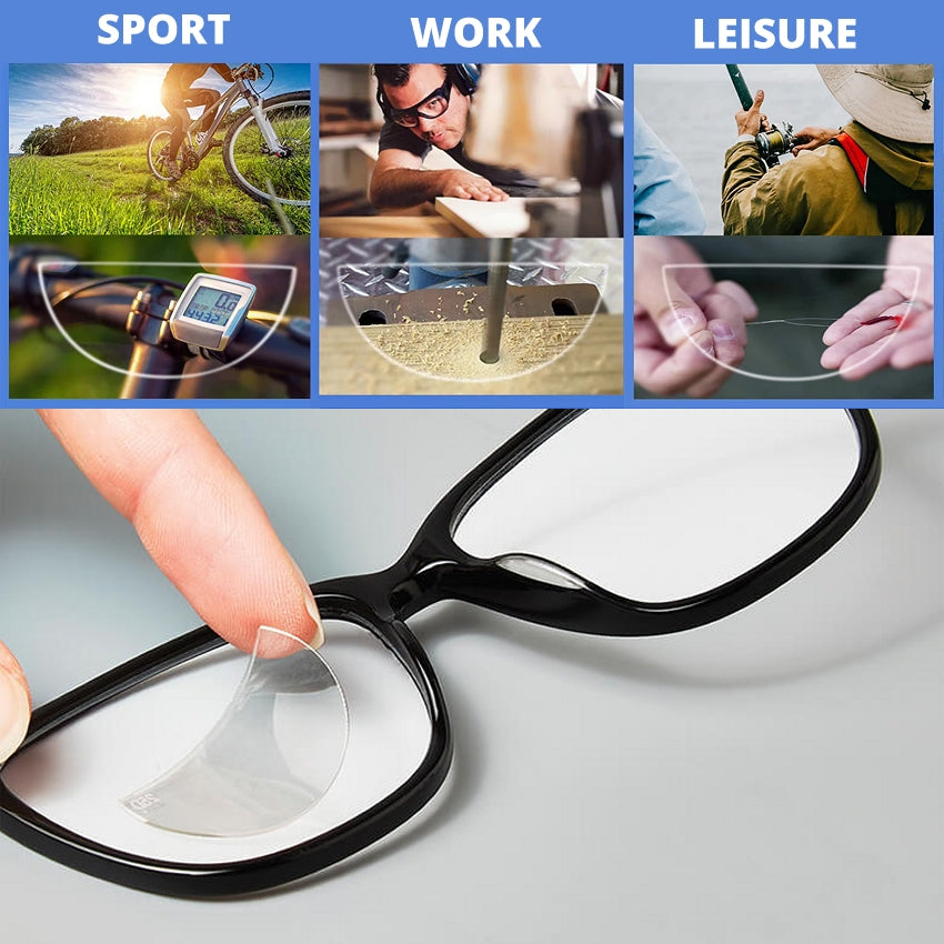 Stick-On Reading Glass Bifocal Lenses – Blind As A Bat Reading Glasses